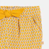 Baby girl's yellow graphic print trousers with elasticated waist