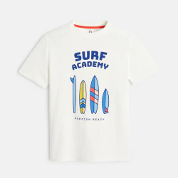 Boy's white surf motif T-shirt