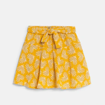 Girl's yellow printed skort