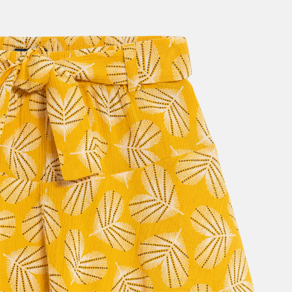 Girl's yellow printed skort