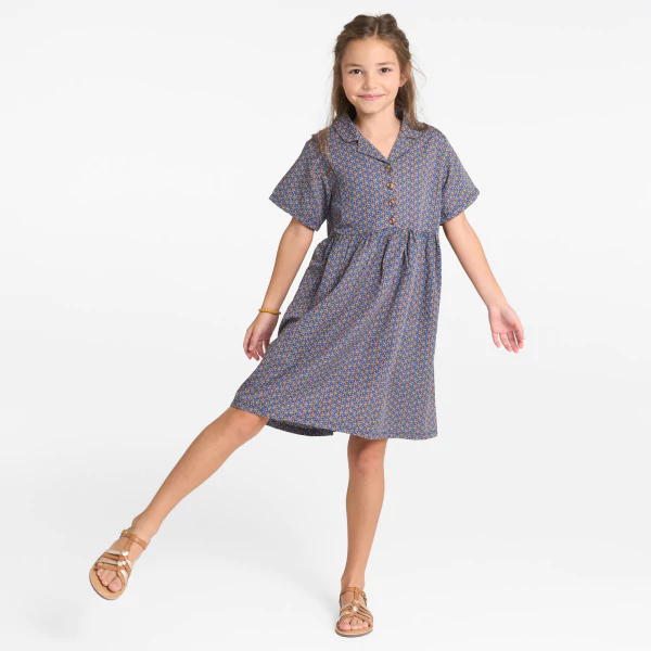 Girl's printed shirt-dress