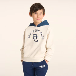 Boy's ecru embroidered slogan sweatshirt
