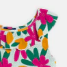 Girl's pink ruffle-collar printed vest top