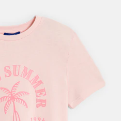 Girl's pink slogan T-shirt