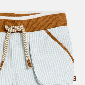 Baby boy's blue striped pattern cotton shorts