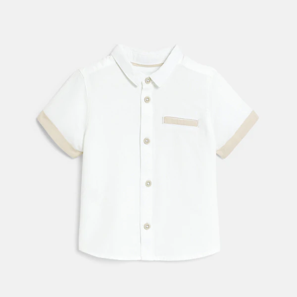 Baby boy's white short-sleeve shirt.