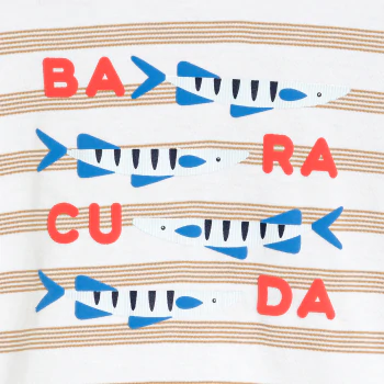 Baby boy's white striped T-shirt