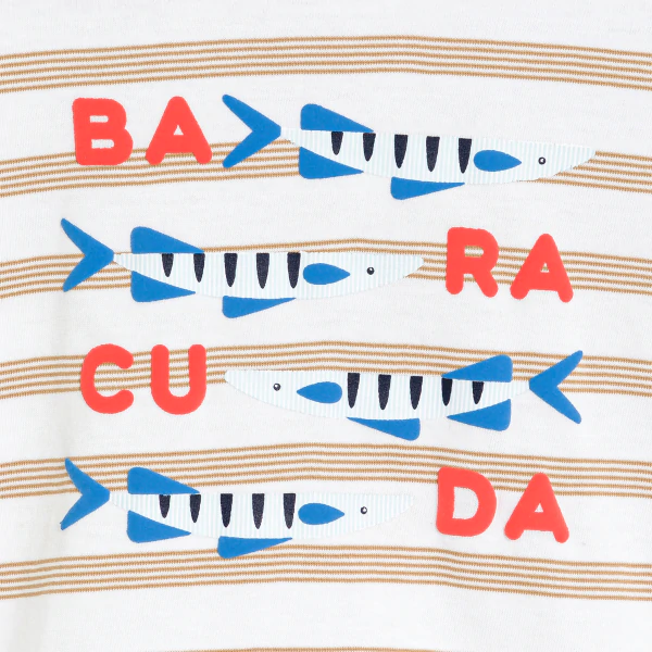 Baby boy's white striped T-shirt