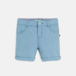 Baby boy's blue patterned cotton Bermuda shorts