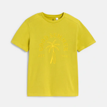 Boy's yellow slogan T-shirt