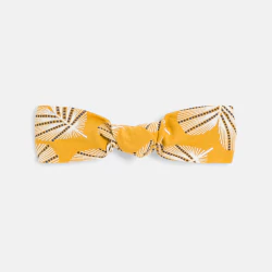 Girl's yellow floral bow headband