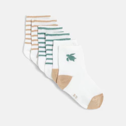 Baby boy's beige striped socks (pack of 3)