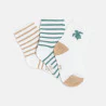 Baby boy's beige striped socks (pack of 3)