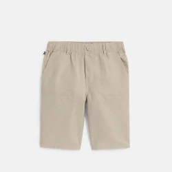 Boy's plain beige linen shorts