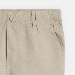 Boy's plain beige linen shorts