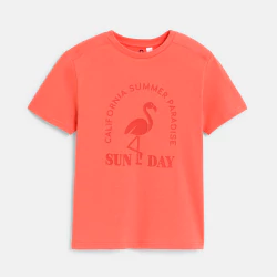 Boy's orange slogan T-shirt
