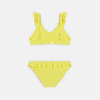 Girls' yellow ruffle bikini