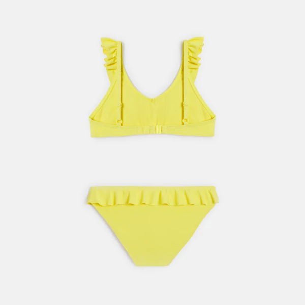 Girls' yellow ruffle bikini