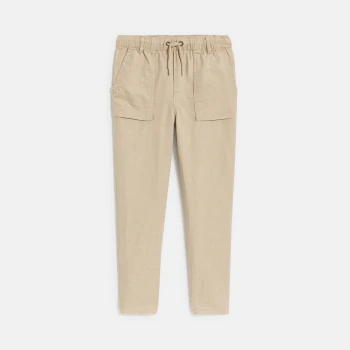 Boy's beige casual linen...