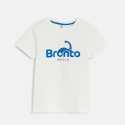 Boy's white dinosaur motif T-shirt