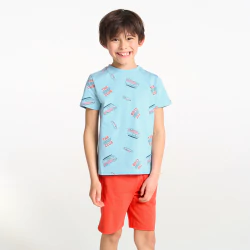 Boy's blue 2-piece short pyjamas