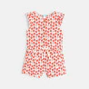 Baby girl's pink strawberry playsuit
