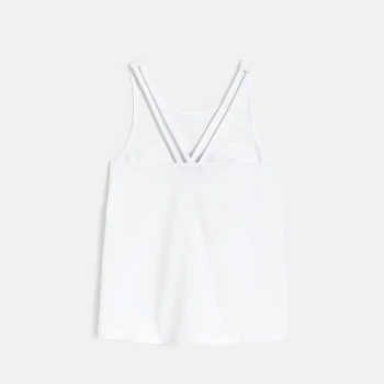 Girl's white fruit motif vest top