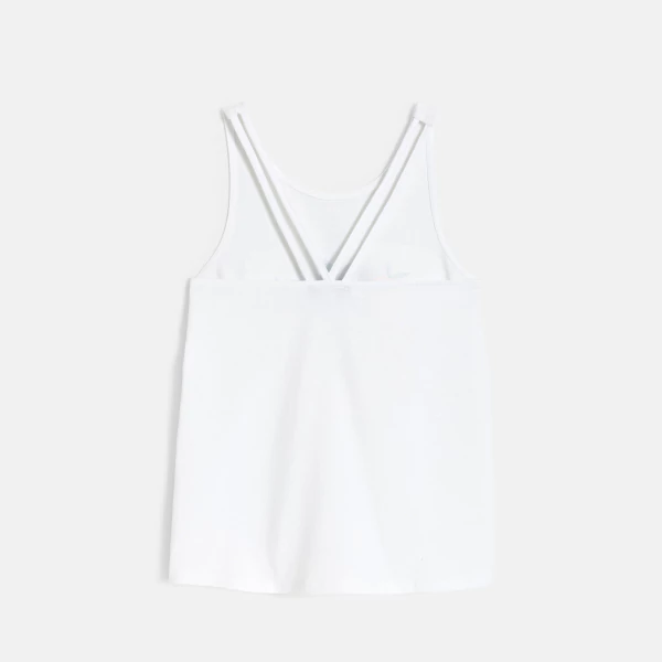 Girl's white fruit motif vest top