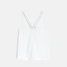 Girl's white fruit motif vest top