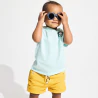 Baby boy's blue-green patterned T-shirt