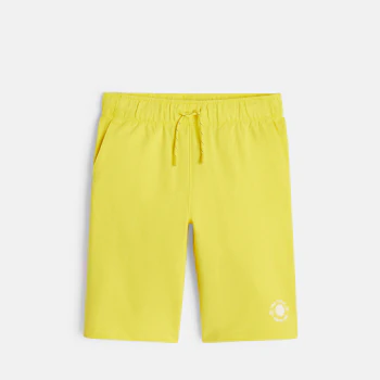 Boy's yellow fleece Bermuda shorts
