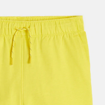 Boy's yellow fleece Bermuda shorts