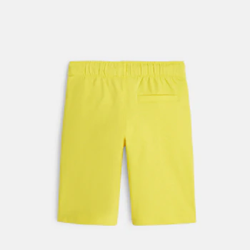 Boy's yellow fleece Bermuda shorts