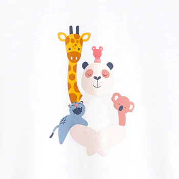 Baby girl's white smocked-sleeve T-shirt
