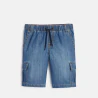 Boy's blue denim faded Bermuda shorts