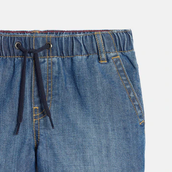 Boy's blue denim faded Bermuda shorts