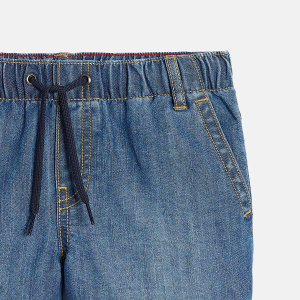 Boy's blue denim faded Bermuda shorts