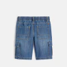 Boy's blue denim faded Bermuda shorts