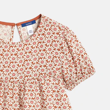 Girls orange floral dress