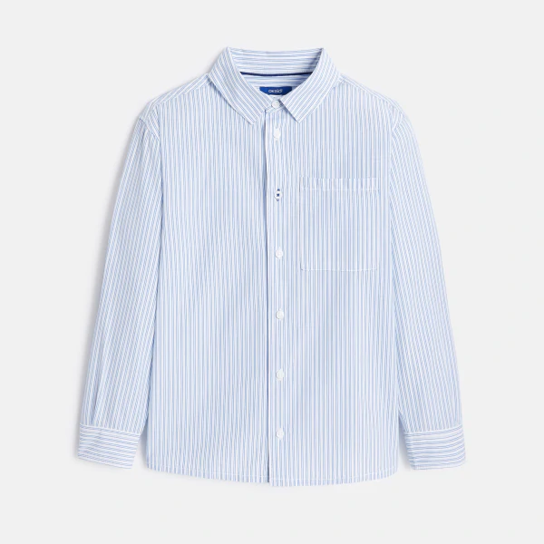 Boy's blue striped shirt