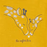 Girl's yellow giraffe motif short pyjamas