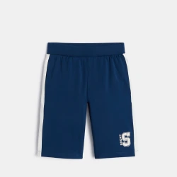 شورت برمودا رياضي أزرق داكن للأولاد