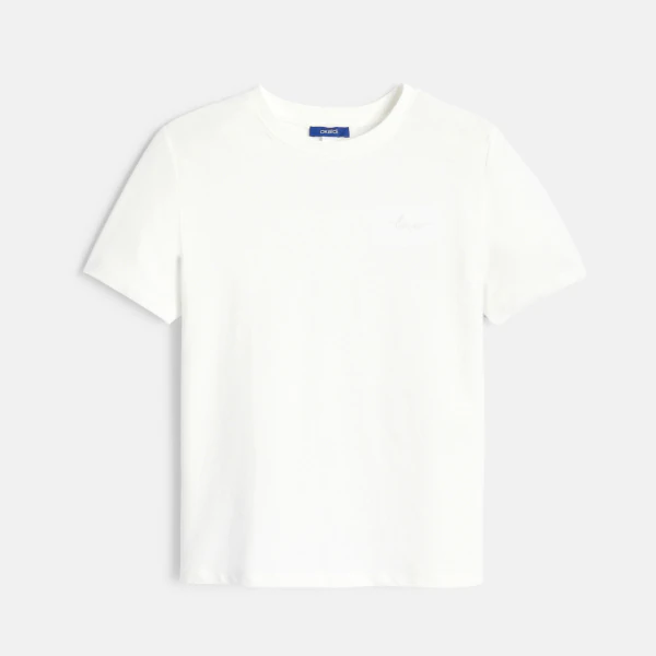 Girls basic plain white T-shirt