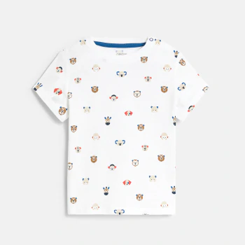 Baby boy's white animal T-shirt