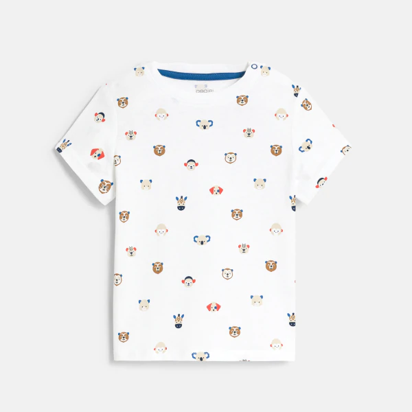 Baby boy's white animal T-shirt