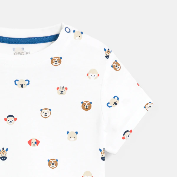 Baby boy's white animal T-shirt