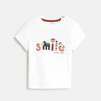 Baby boy's white animal T-shirt