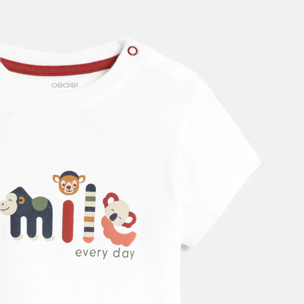 Baby boy's white animal T-shirt