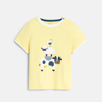 Baby boy's yellow animal T-shirt