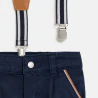 Baby boy's blue trousers with darts and braces